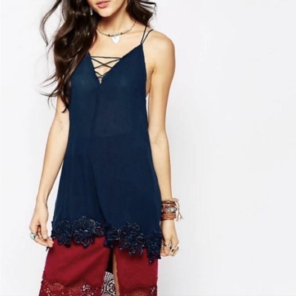 Free People Midnight Blue Textured Dress